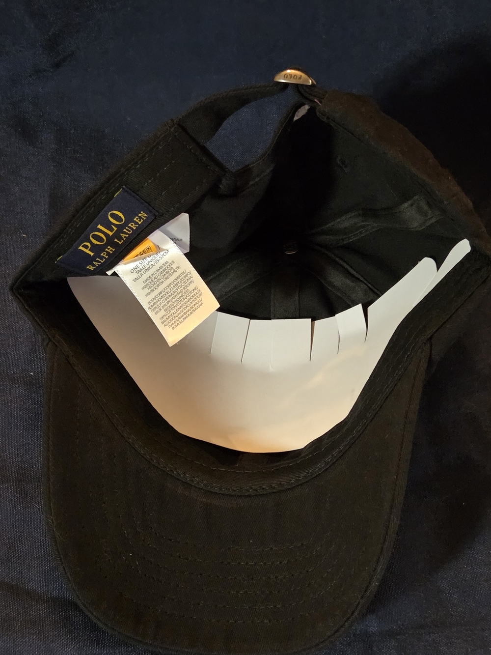 Polo by Ralph Lauren Black Cap with White Polo Pony - Picture 2 of 4
